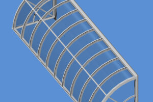 Quarter-round barrel vault skylight
